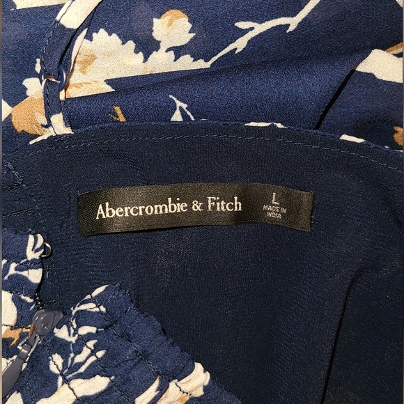 Abercrombie & Fitch Blue and Cream Midi Dress - Picture 5 of 12